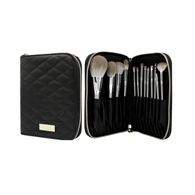 China PU Leather Professional Makeup Brush Bag with Brush Wholesale-04