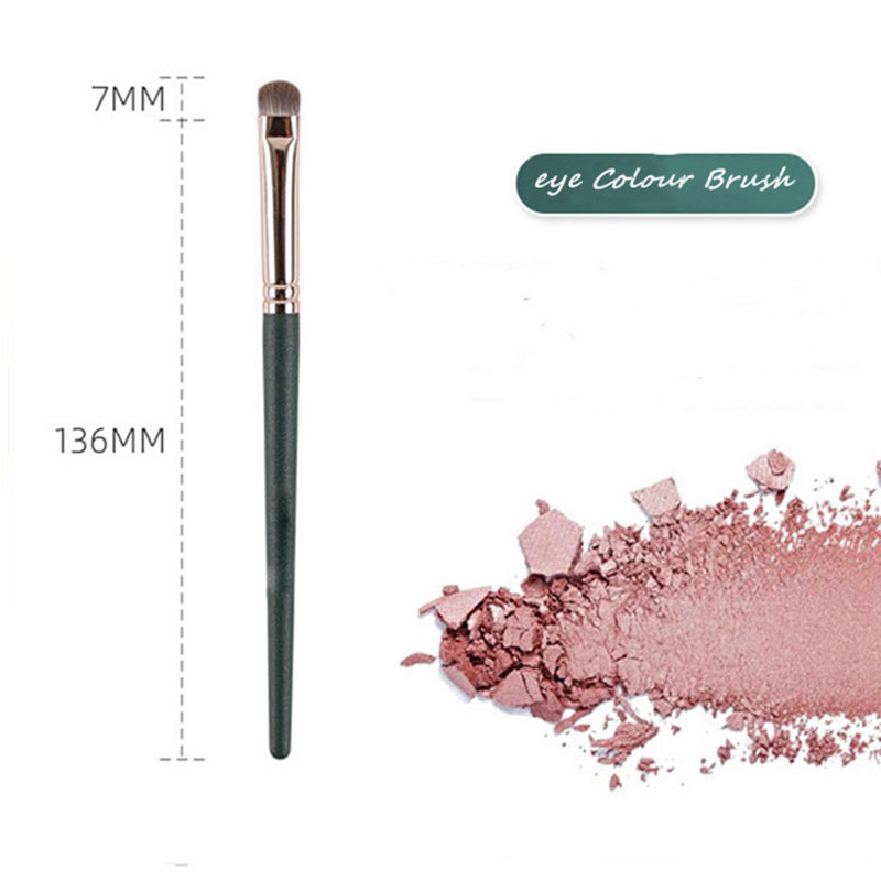Dark Green Wood Handle Super Soft Blush Brush-05