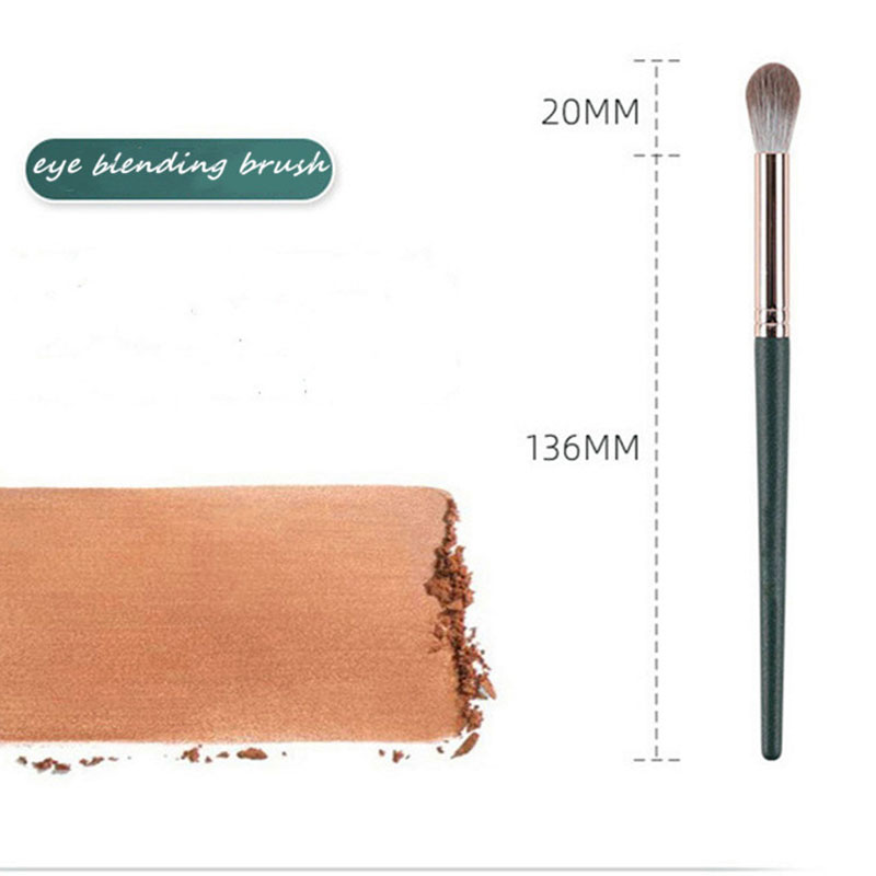 Dark Green Wood Handle Super Soft Blush Brush-06