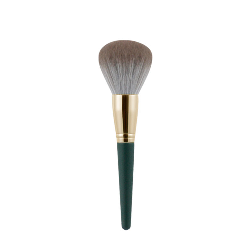 Dark Green Wood Handle Single Big Powder Brush-04