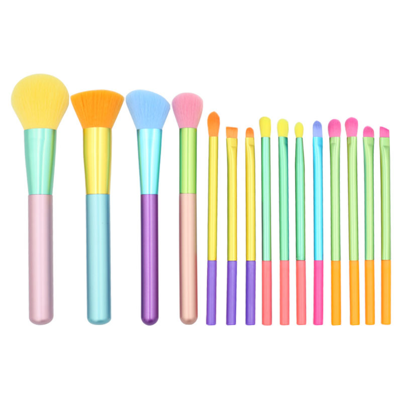 Manufacture Colored Handle Cruelty Free Synthetic Hair Spectrum brushes-01