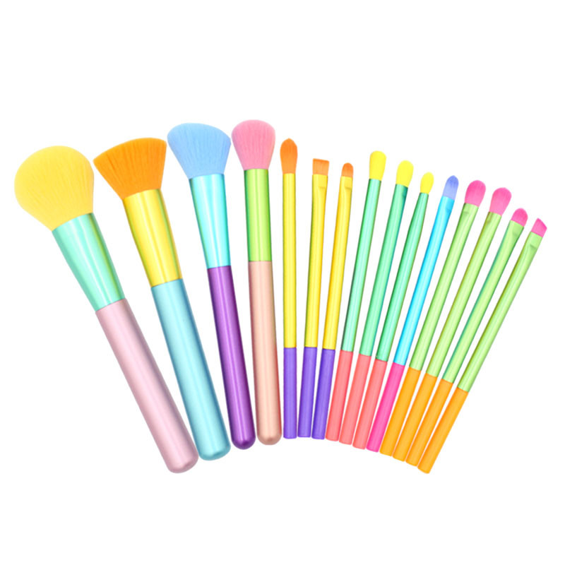 Manufacture Colored Handle Cruelty Free Synthetic Hair Spectrum brushes-02