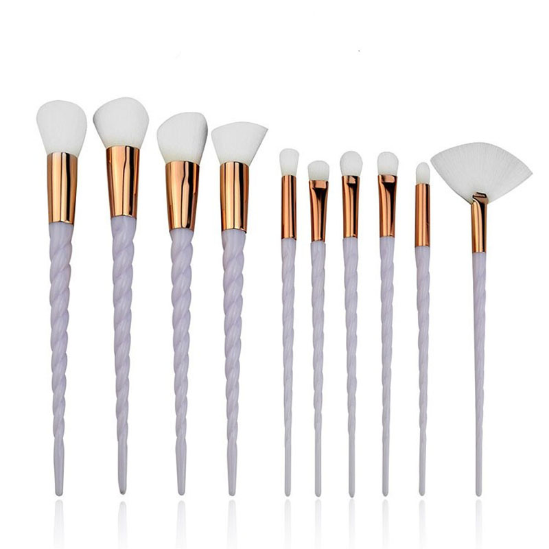 Multi-color Handle Spiral Makeup Brush with Super Soft Brush Bristle-01