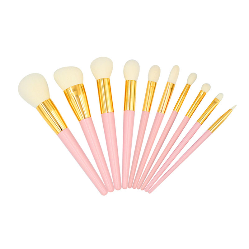 Multiple-function Pink and Gold Makeup Brushes-01