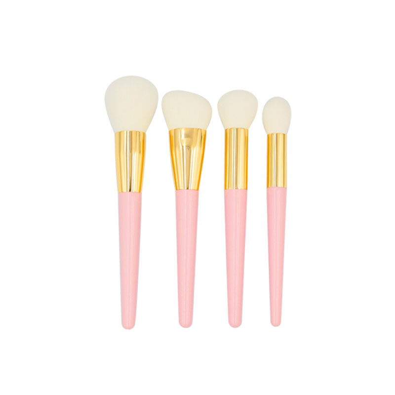 Multiple-function Pink and Gold Makeup Brushes-02