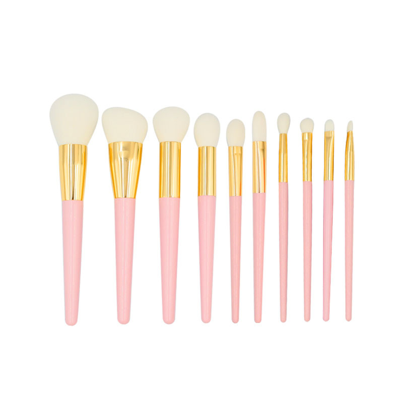 Multiple-function Pink and Gold Makeup Brushes-04