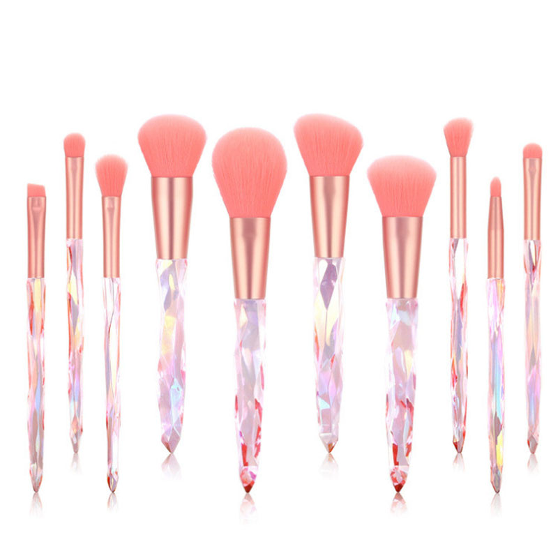 Transparent crystal handle makeup brush set-01