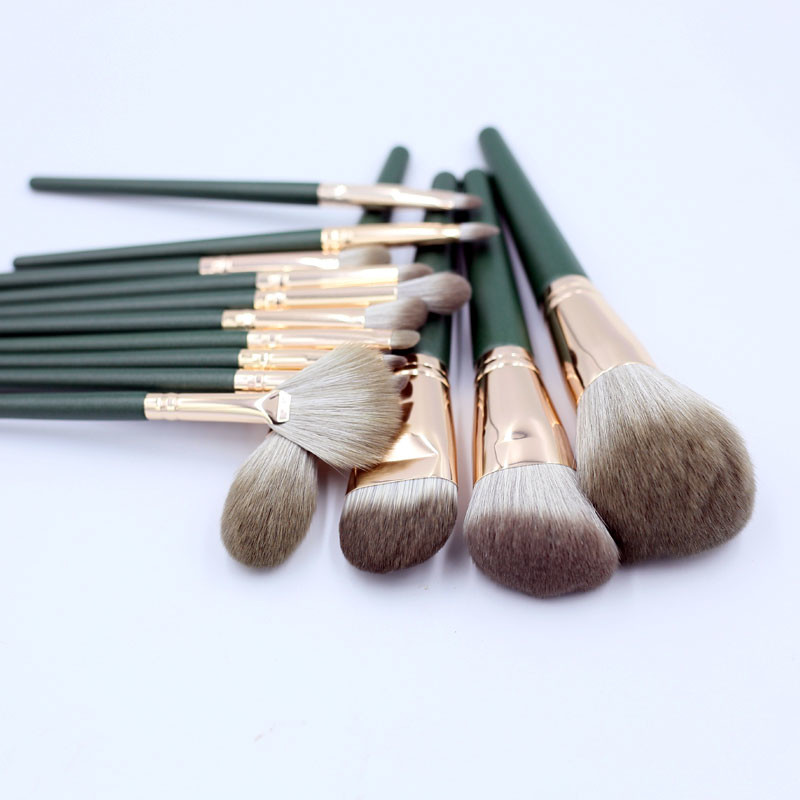 Wood Handle with Super Soft Nano Fiber Bristle Makeup Brush Set-04