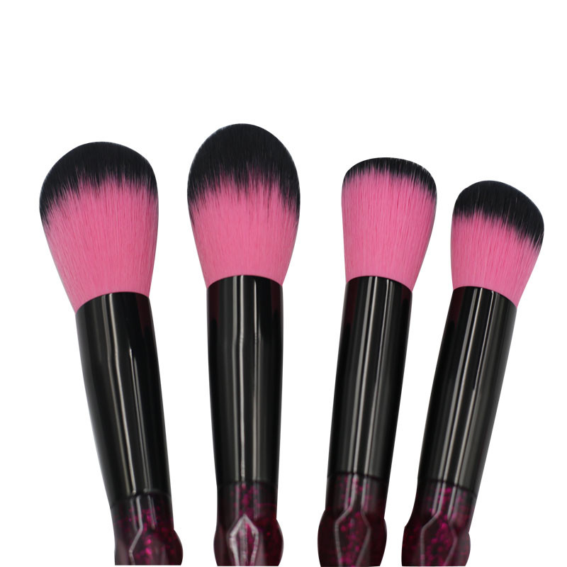 unique clear handle purple color makeup brush set-02