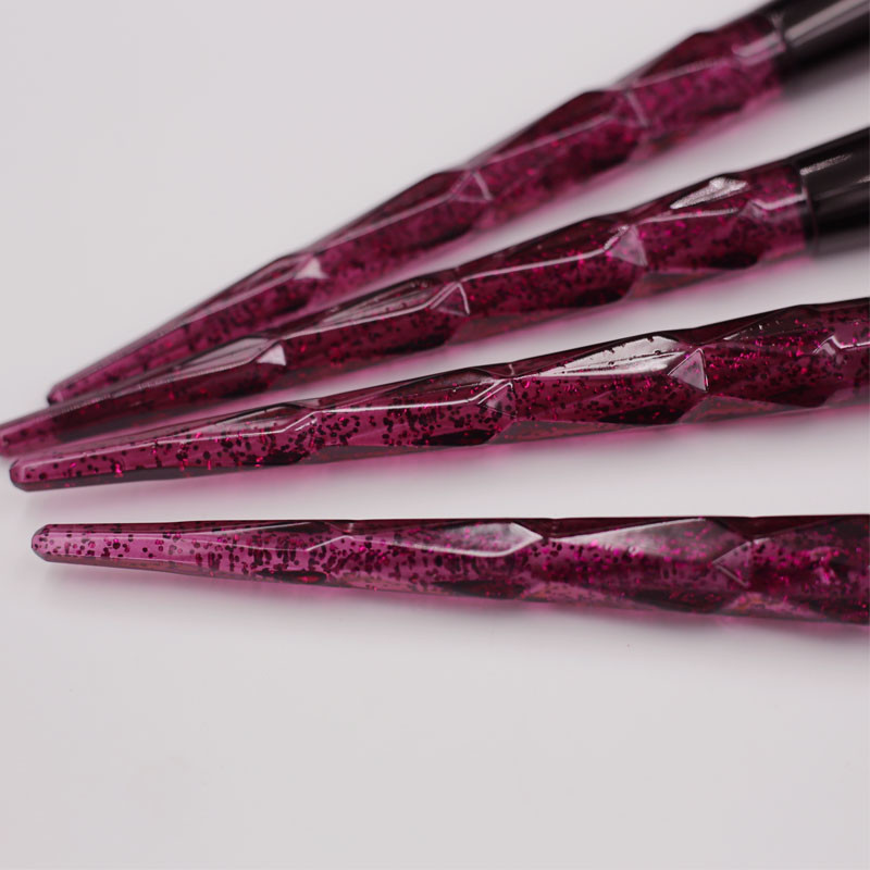 unique clear handle purple color makeup brush set-03