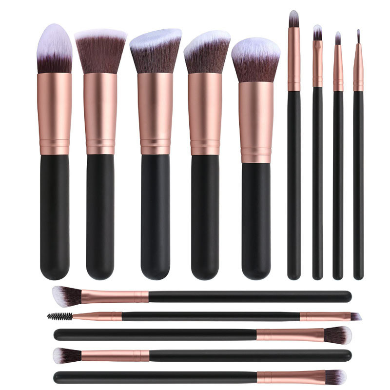 wood handle rose gold ferrule makeup brushes set-03